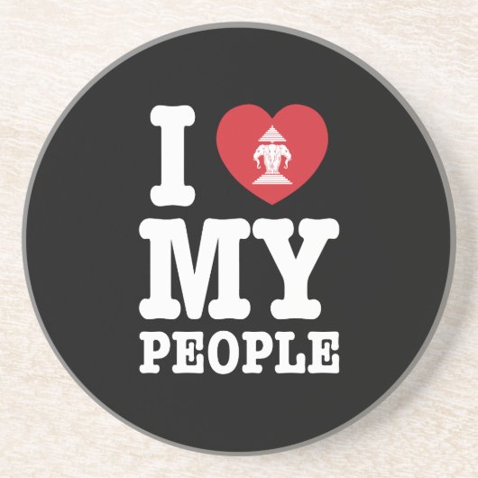 Ik begin mijn Laotiaanse mensen te wissen Zandsteen Onderzetter (Voorkant)