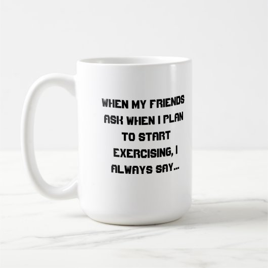 Ik begin morgen koffiemok (Links)