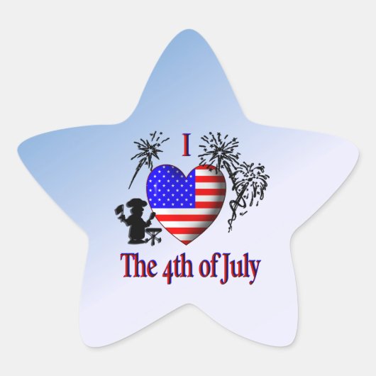Ik begin op 4 juli ster sticker (Voorkant)