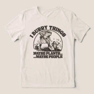 Ik Begraaf Dingen Tuinieren Kikker Donkere Humor Tri-Blend Shirt