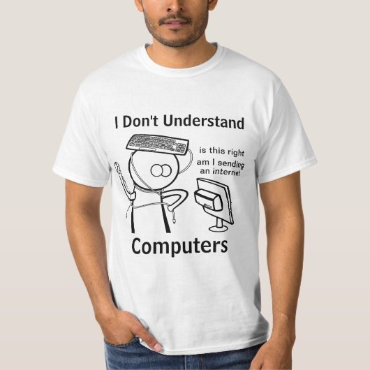 Ik begrijp computers niet t-shirt (Voorkant)