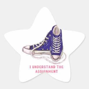 Ik begrijp de opdracht Blue Sneakers Art Ster Sticker