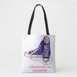 Ik begrijp de opdracht Blue Sneakers Art Tote Bag