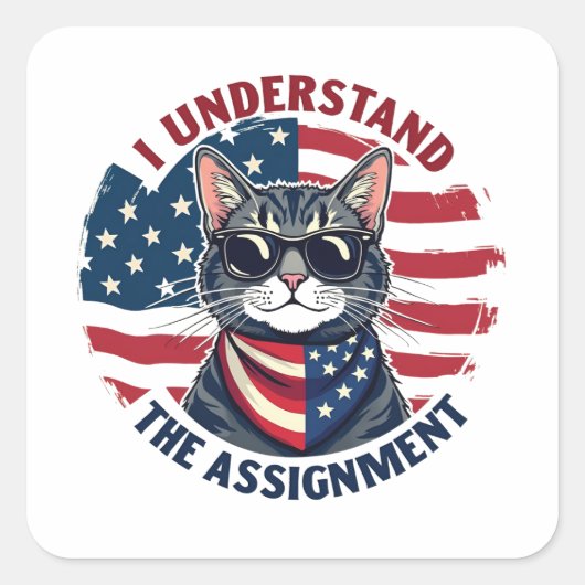 Ik begrijp de opdracht Harris Walz kattenvrouw  Vierkante Sticker (Voorkant)