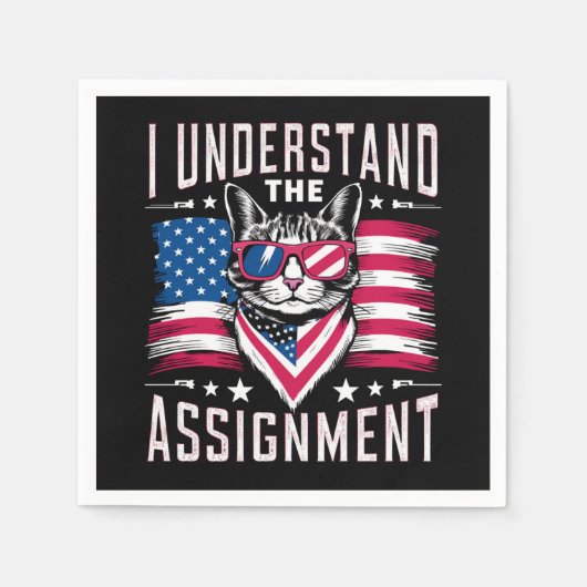 Ik begrijp de opdracht kat kinderloze kat dame servet (Voorkant)