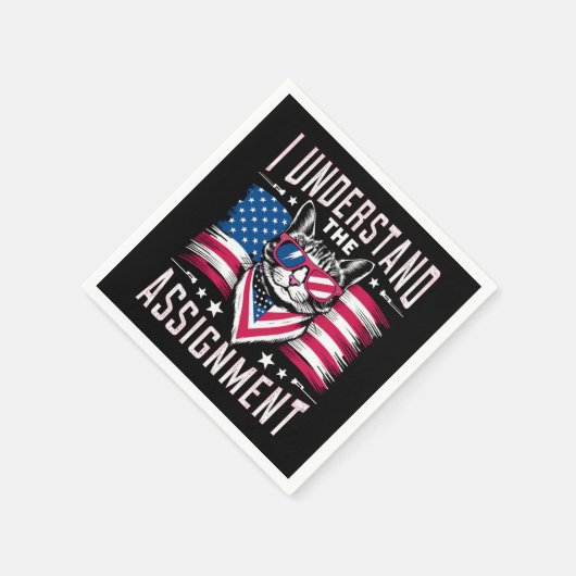 Ik begrijp de opdracht kat kinderloze kat dame servet (Hoek)