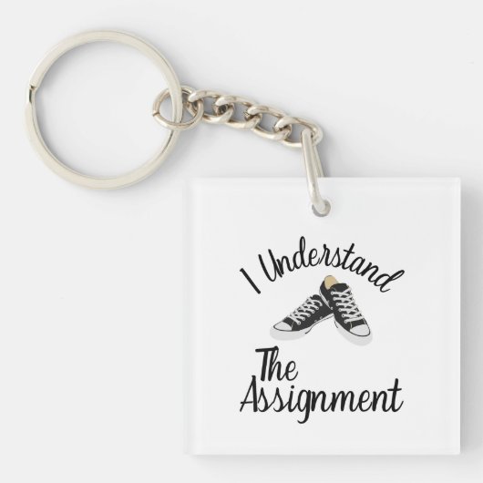 Ik begrijp de opdracht Stem Blauw Rally Gift Sleutelhanger (voorkant)