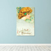 Ik begroet de Valentijn vrouw Canvas Afdruk (Insitu (Houten vloer))