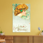 Ik begroet de Valentijn vrouw Canvas Afdruk (Insitu (Woonkamer))