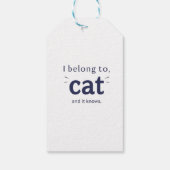 Ik behoor toe aan mijn kat cadeaulabel (Achterkant)