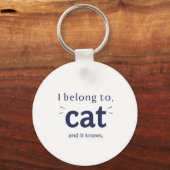 Ik behoor toe aan mijn kat sleutelhanger (Voorkant)
