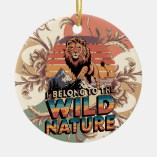 Ik behoor tot de wilde felle leeuwenillustratie keramisch ornament
