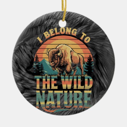 Ik behoor tot de wilde Natuur: American Bison Spir Keramisch Ornament (Voorkant)