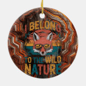 Ik behoor tot de wilde natuur Retro Fox Keramisch Ornament (Achterkant)