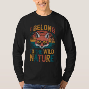 Ik behoor tot de wilde natuur Retro Fox T-shirt