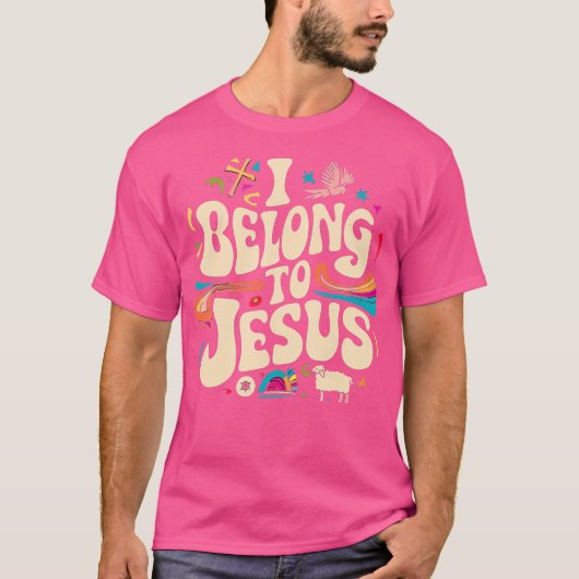 Ik behoor tot Jezus - Hippie Groovy Religieus Gelo T-shirt (Voorkant)