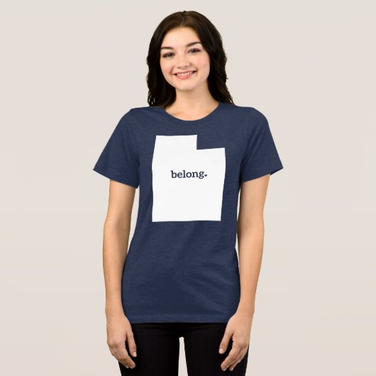 Ik behoor tot Utah, staatskaart Tri-Blend Shirt (Voorkant volledig)