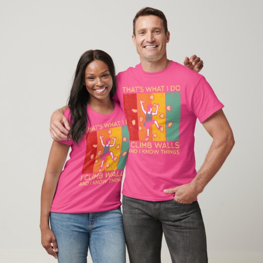 Ik beklim muren en weet dingen retro klimmen Manne T-shirt (Unisex)
