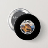 Ik beklom Half Dome (wandel T-shirt) Ronde Button 5,7 Cm (Voorkant /achterkant)