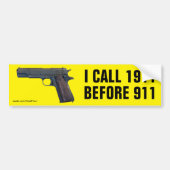 Ik bel 1911 voor Bumpersticker 911 (Voorkant)