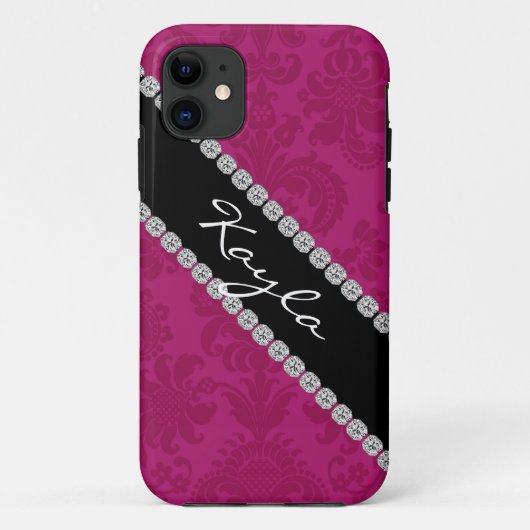 Ik bel 5 HOESJE TRENDY PINK DAMASK ONTWERP (Achterkant)