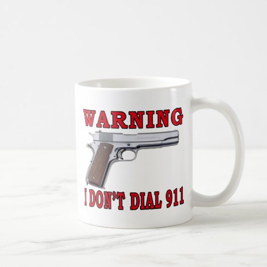 Ik bel niet 911 koffiemok (Rechts)