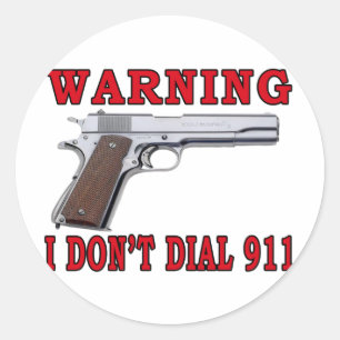 Ik bel niet 911 ronde sticker