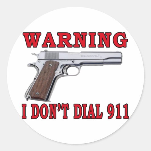 Ik bel niet 911 ronde sticker (Voorkant)
