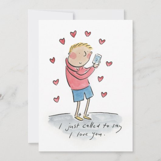 Ik belde om te zeggen dat ik van je hou kaart (Voorkant)
