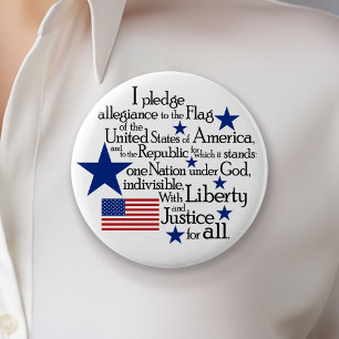 Ik beloof Allegiance aan de vlag van de Verenigde  Ronde Button 7,6 Cm