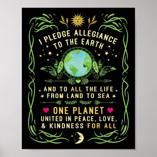 Ik beloof allegiantie voor de Aarde - Dag van de A Poster (Voorkant)