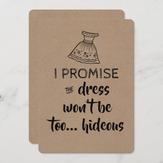 Ik beloof bruidsmeisje / Maid of Honor voorstel Kaart (Voorkant / Achterkant)