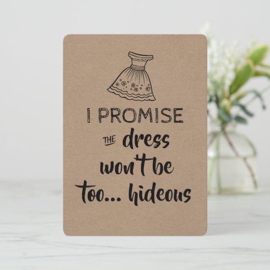 Ik beloof bruidsmeisje / Maid of Honor voorstel Kaart (Staand voorkant)