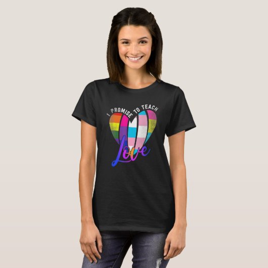 Ik beloof dat ik LGBT Q Pride Proud Ally T-shirt (Voorkant volledig)