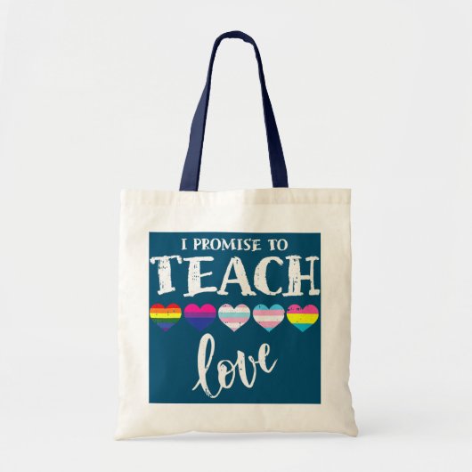 Ik beloof dat ik LGBT Q Pride Proud Ally zal leren Tote Bag (Voorkant)