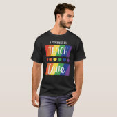 Ik beloof dat ik Love Rainbow Teachers LGBTQ zal l T-shirt (Voorkant volledig)
