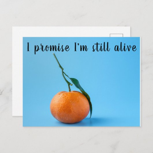 Ik beloof dat ik nog in leven ben briefkaart (Voorkant / Achterkant)