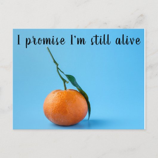 Ik beloof dat ik nog in leven ben briefkaart (Voorkant)
