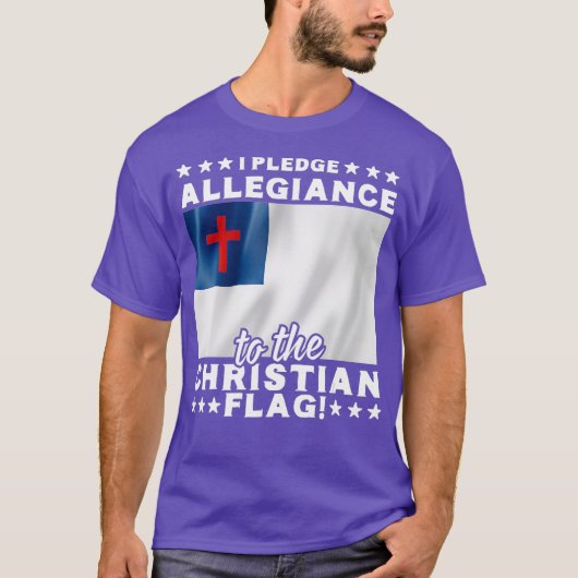 Ik beloof de Christelijke vlag Jezus T-shirt (Voorkant)