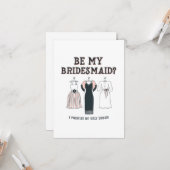 Ik beloof geen lelijke jurk Grappig bruidsmeisje v Kaart (Voorkant / Achterkant in situ)