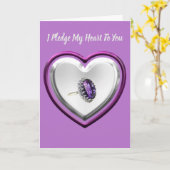 Ik beloof je mijn hart voor je groet kaart (Gele Bloem)