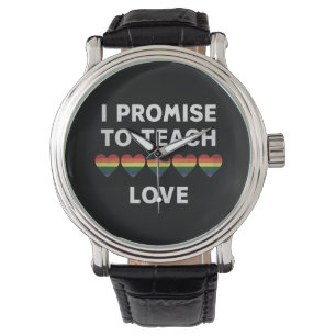 Ik beloof les te geven in liefde LGBT-Q trots trot Horloge