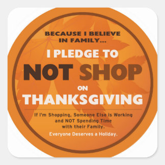 Ik beloof om NIET TE WINKELEN op Thanksgiving stic Sticker