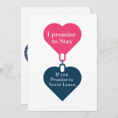 Ik beloof te blijven, als je belooft nooit weg te  feestdagenkaart (Voorkant / Achterkant)