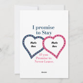 Ik beloof te blijven, als je belooft nooit weg te  feestdagenkaart (Achterkant)