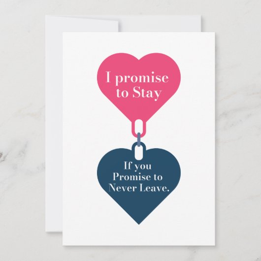 Ik beloof te blijven, als jij belooft nooit weg te feestdagenkaart (Voorkant)