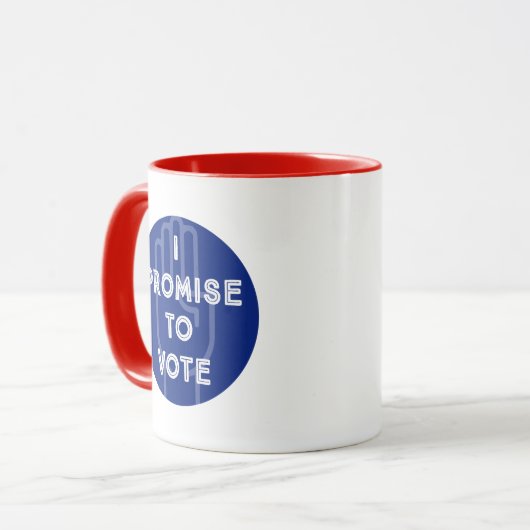 IK BELOOF TE STEMMEN (rood&blauw) Mok (Voorkant links)