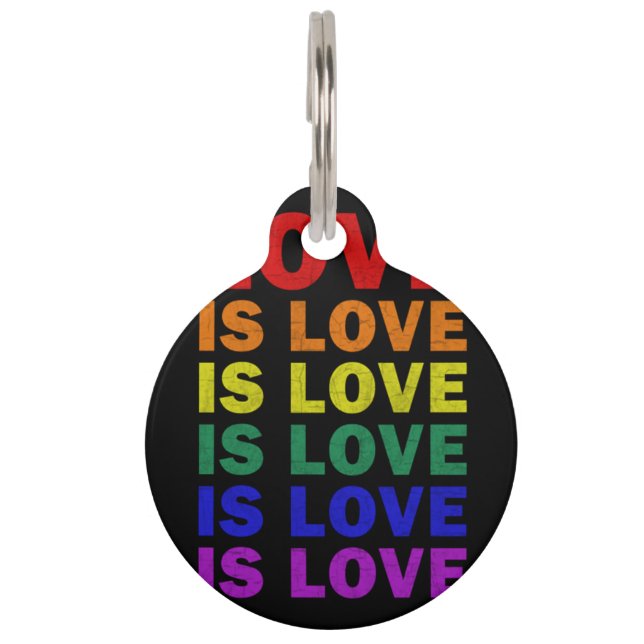 Ik beloof u dat ik LGBT-Q Pride Proud Ally Huisdierpenning (Voorkant)