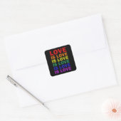 Ik beloof u dat ik LGBT-Q Pride Proud Ally Vierkante Sticker (Envelop)