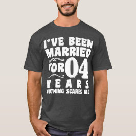 Ik ben 04 jaar getrouwd Jubileumhuwelijk T-shirt